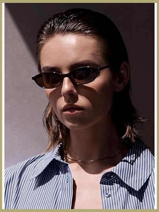 Retro Oval Cat Eye Sunglasses UV Protection Plastic Frame main image 7